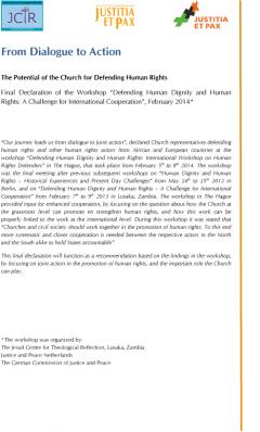 Defending Human Dignity and Human Rights A Challenge for International Cooperation